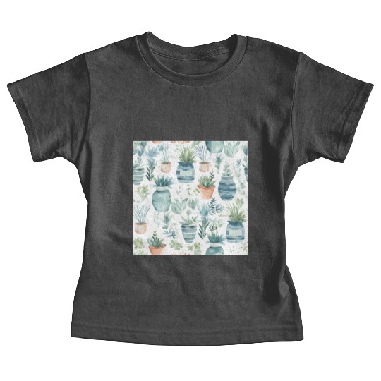 Watercolor Coastal Plants Baby Tees