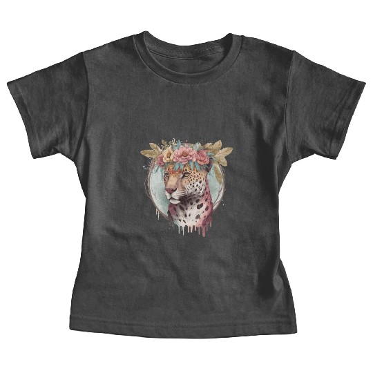 Flower Crown Jaguar Floral Animal Lovers Baby Tees