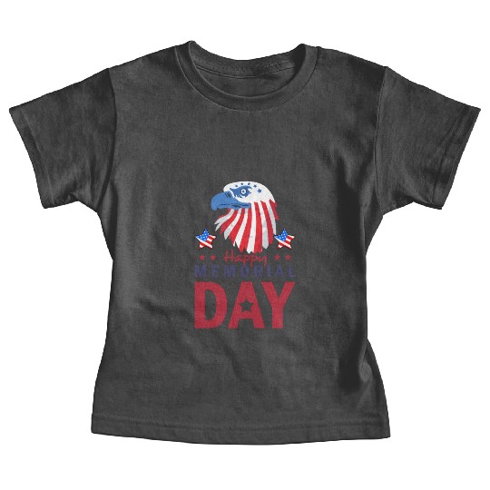 Happy Memorial Day Veterans Brave US Eagle Stars Baby Tees