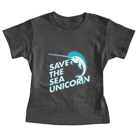 Funny Save the Sea Unicorn Narwhal Baby Tees
