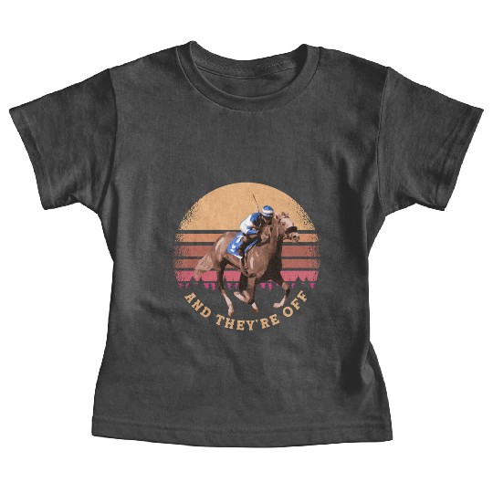 And They're Off - Funny Horse Racing at Vintage Baby Tees