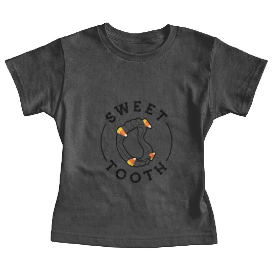 Halloween Candy Corn Fangs Sweet Tooth Baby Tees