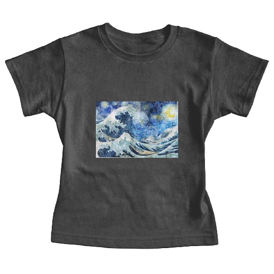 Great Wave During a Starry Night Click on Artist Baby Tees