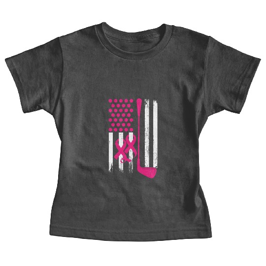 Breast Cancer Awareness Golf Player Pink Ribbon Baby Tees