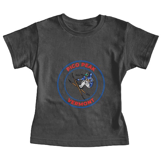 Retro Skiing in Pico Peak Vermont Holiday Souvenir Baby Tees