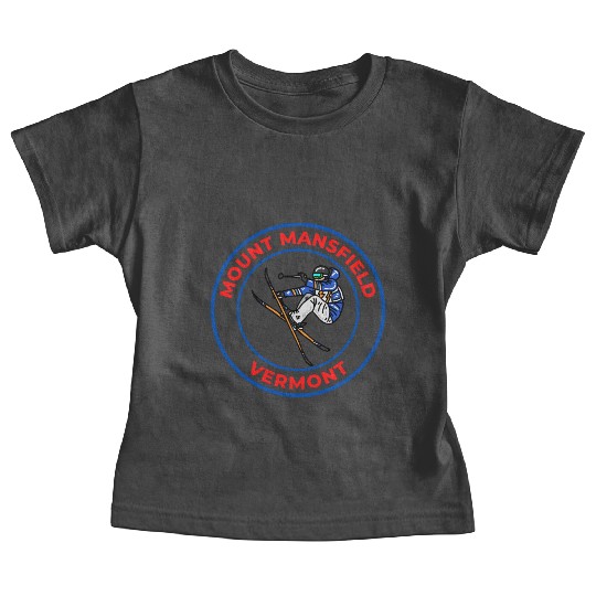 Retro Skiing Mount Mansfield Vermont Souvenir Baby Tees