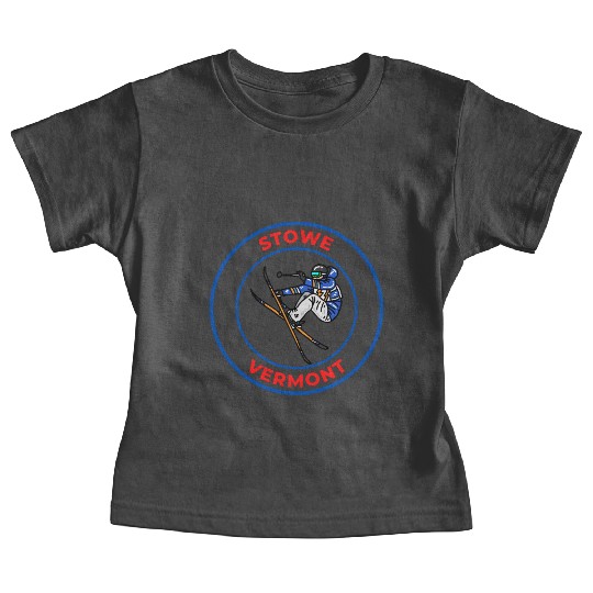 Retro Skiing in Stowe Vermont Holiday Souvenir Baby Tees