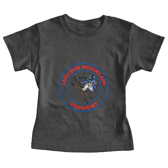 Retro Cool Skiing Ludlow Mountain Vermont Souvenir Baby Tees