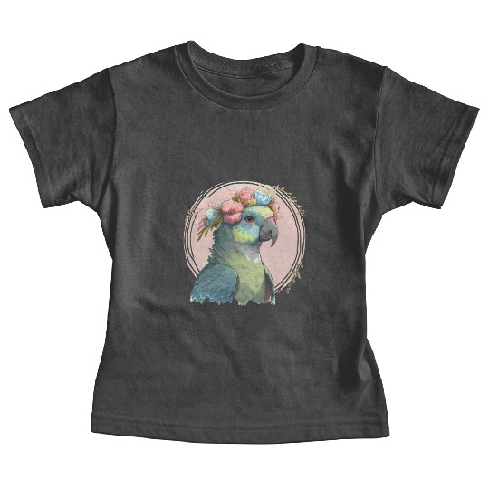 Cute Hahn's Macaw Bird Flower Crown Pet Birds Baby Tees