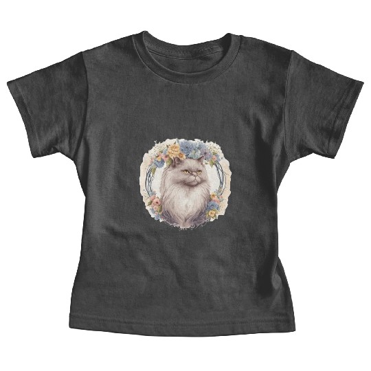 Cute Persian Cat Flower Crown Cats Pet Kitten Baby Tees