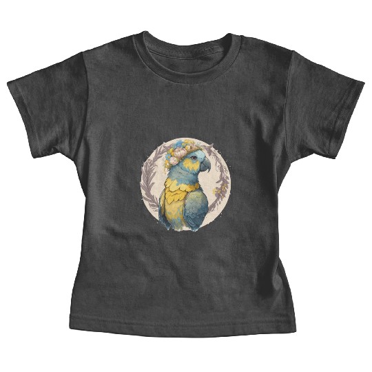 Yellow Blue Ara Macaw Flower Crown Parrot Parakeet Baby Tees