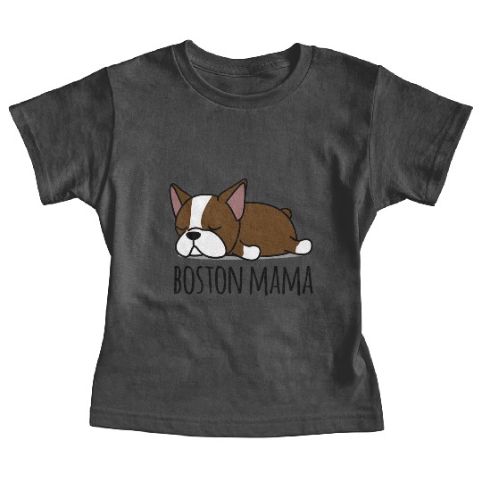 Red Boston Terrier Boston Mama Baby Tees