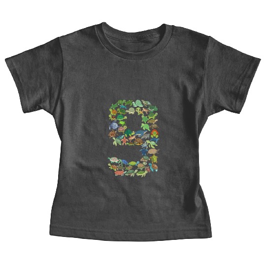 9th Birthday Sea Turtle Tortoise Theme 9 Year Old Baby Tees