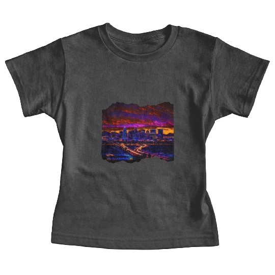 Phoenix Arizonna Skyline Neon Desert Nights Baby Tees