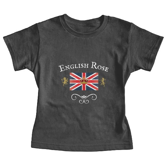 English Rose Union Jack Flag England British Brita Baby Tees