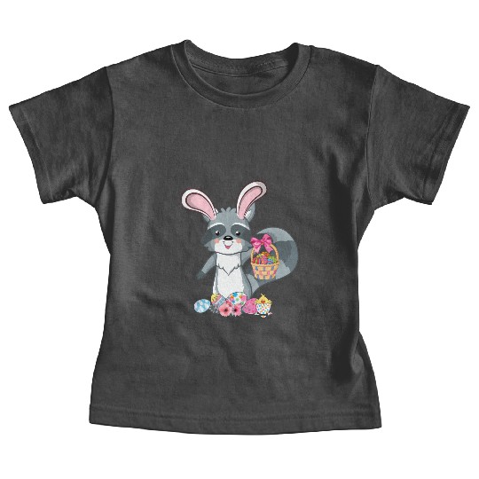 Raccoon Bunny Ears Easter Eggs For Baby Tees