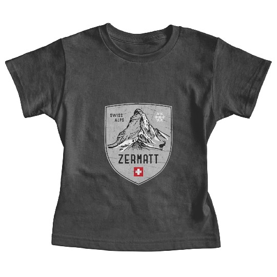 Zermatt Matterhorn Mountain Switzerland Emblem Baby Tees