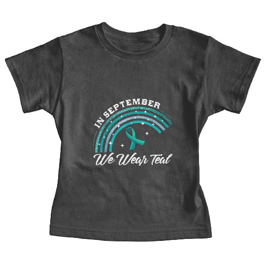 In September We Wear Teal Rainbow Pcos Awareness Baby Tees