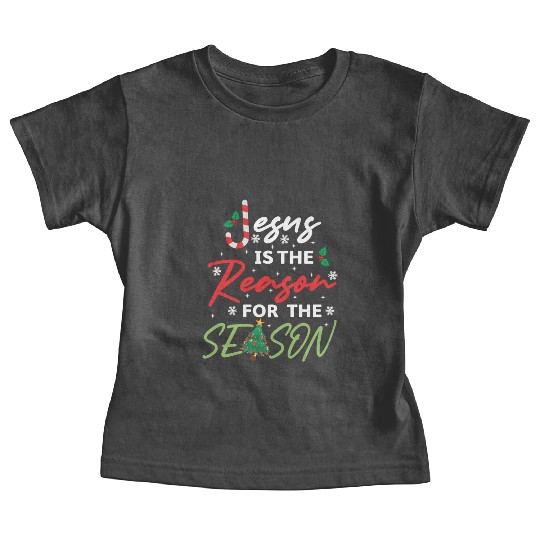 Jesus Is The Reason For The Season Candy Cane Baby Tees