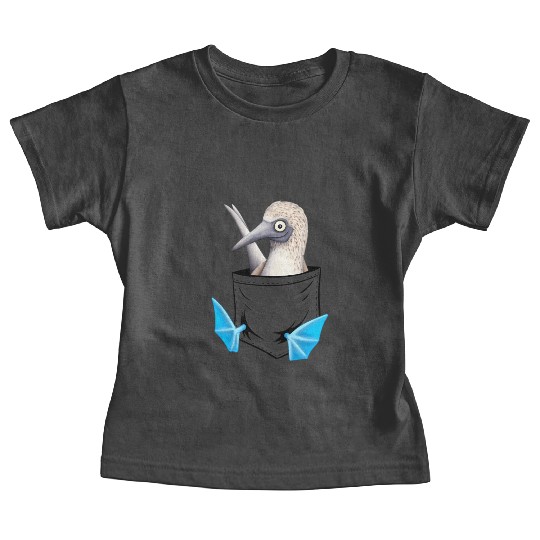 Bird Drawing Fancy Blue Foot Booby In Pocket Baby Tees