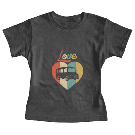 Love School Bus Baby Tees