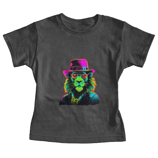Neon gangster lion Baby Tees