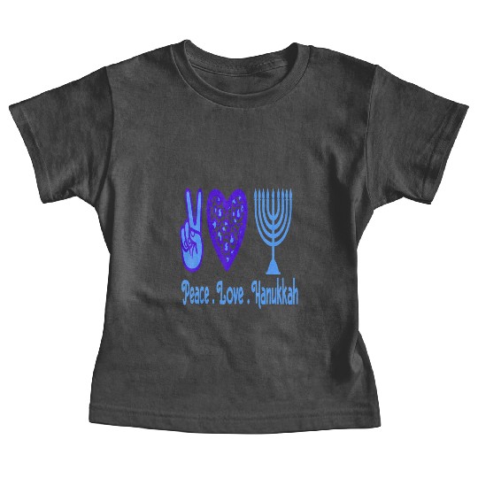 Peace Love Hanukkah 2021 Jewish Menorah Hanukkah C Baby Tees