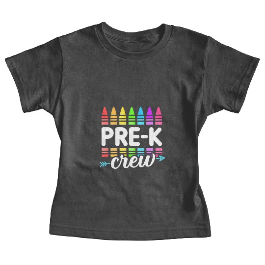 Pre-K Crew Teacher Team Squad Hello Back School Gr Baby Tees