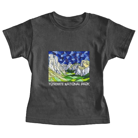 Yosemite Valley Stained Glass Style Baby Tees