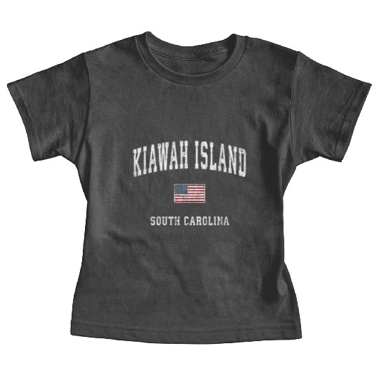 Kiawah Island South Carolina Sc American Flag Baby Tees