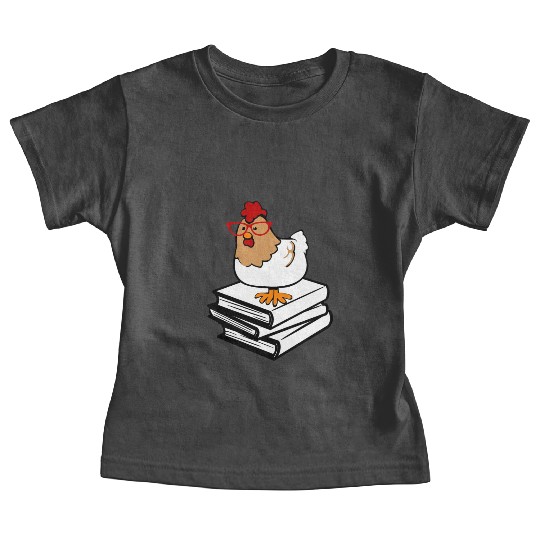 Chicken Book Nerd Love Reading Farm Baby Tees