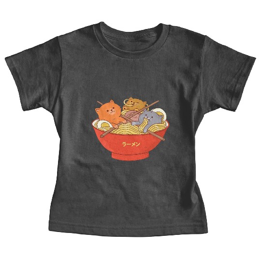 Kawaii Anime Cat Japanese Ramen Noodle Baby Tees