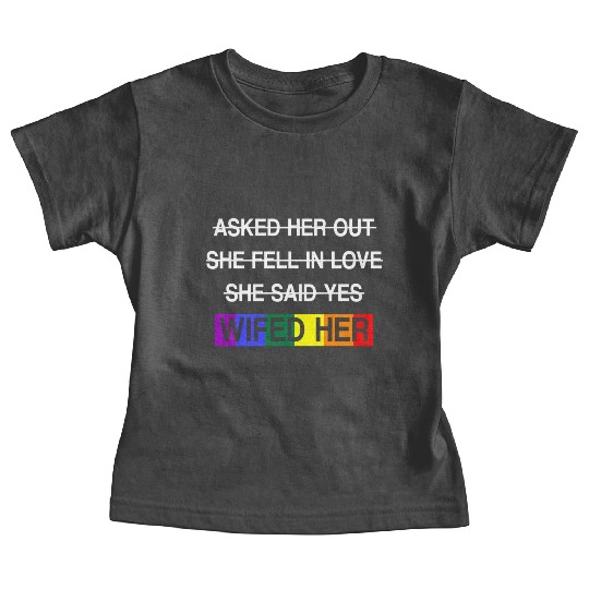 Her Lgbtq Romantic Lesbian Wedding Day Baby Tees