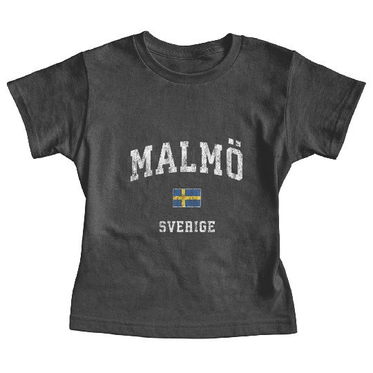Malmo Sweden Sverige Athletic Sports Baby Tees