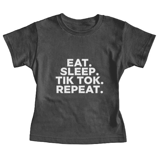 Eat Sleep tiktok Repeat retro vintage colors Baby Tees