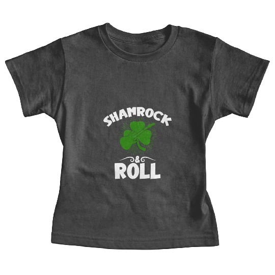 Shamrock Rock And Roll Guitar St Patrick'S Day Baby Tees