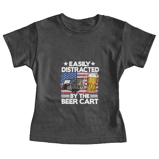 Halloween Easily Distracted By The Beer Cart Golf Baby Tees