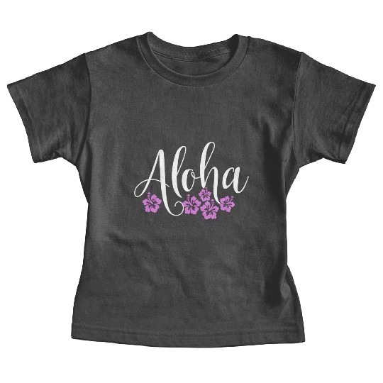Aloha Hawaiian Hibiscus Flower Surfer Maui Kauai Baby Tees