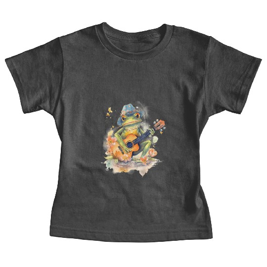 Cottagecore Aesthetic Frog Playing Banjo Guitar Baby Tees