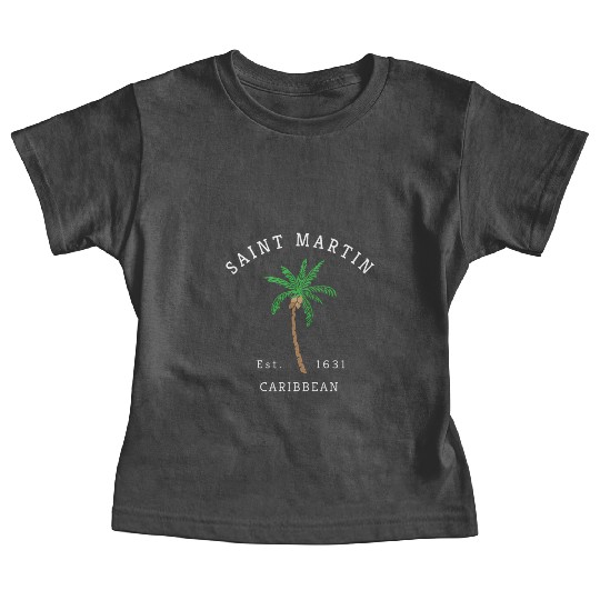 Saint Min Colorful Caribbean Palm Tree Retro Novel Baby Tees