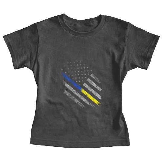 Gold Blue Line 911 Police Dispatcher First Baby Tees