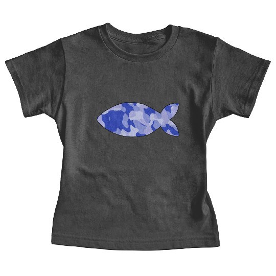 Fish blue camo Baby Tees
