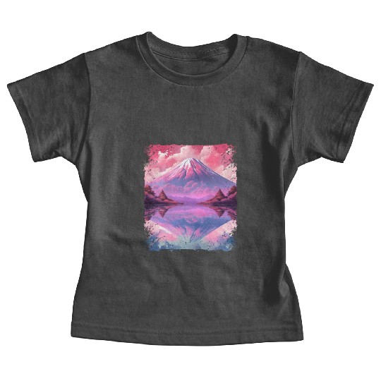 Aesthetic Vaporwave Volcano Japan Sight Mount Fuji Baby Tees