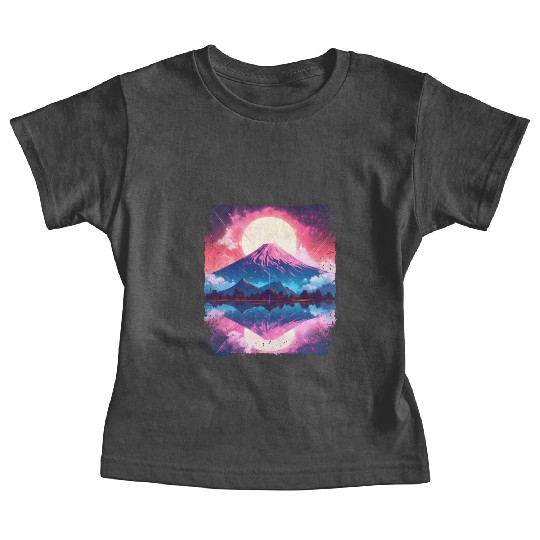 Mount Fuji Vaporwave Aesthetic Japan Sight Volcano Baby Tees