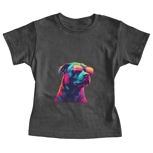 Retro Woof A Dog s Synthwave Adventure Baby Tees