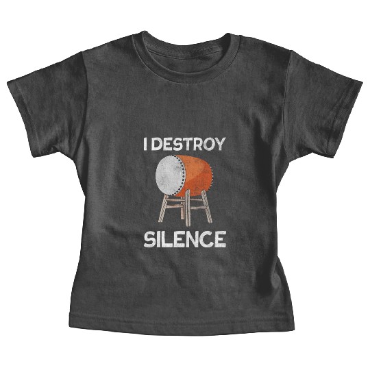 I Destroy Silence Taiko Mitsudomoe Retro Drummer Baby Tees