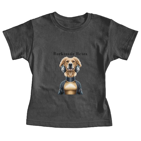 Barktastic Beats-DJ Golden Retriever and Funny Art Baby Tees