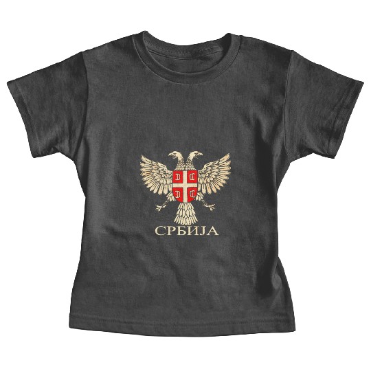 Serbia Srbija Serbian Serb Eagle Flag Cccc Cyrilli Baby Tees
