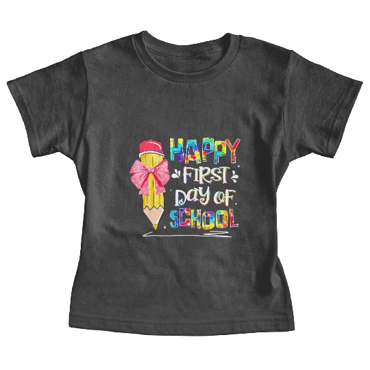 Funny Happy First Day of School Tie Dye Teachers Baby Tees