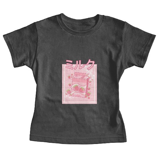 90S Japanese aii Strawberry Milk Shake Carton Baby Tees